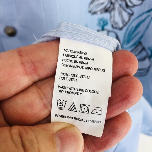 Van Heusen Air Hawaiian Men's Sz Large 16 - 16 1/2 Tropical Pineapple Button Up - Picture 5 of 8